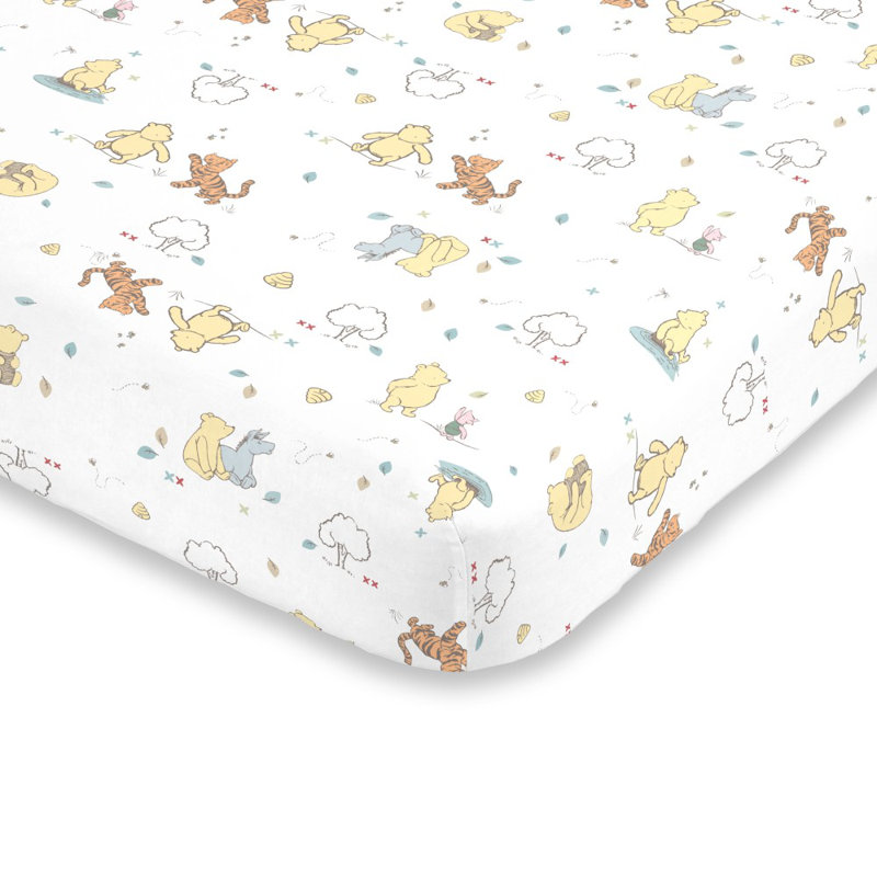 Drap-housse pour lit de bébé 100% coton Nojo Disney Winnie l'ourson