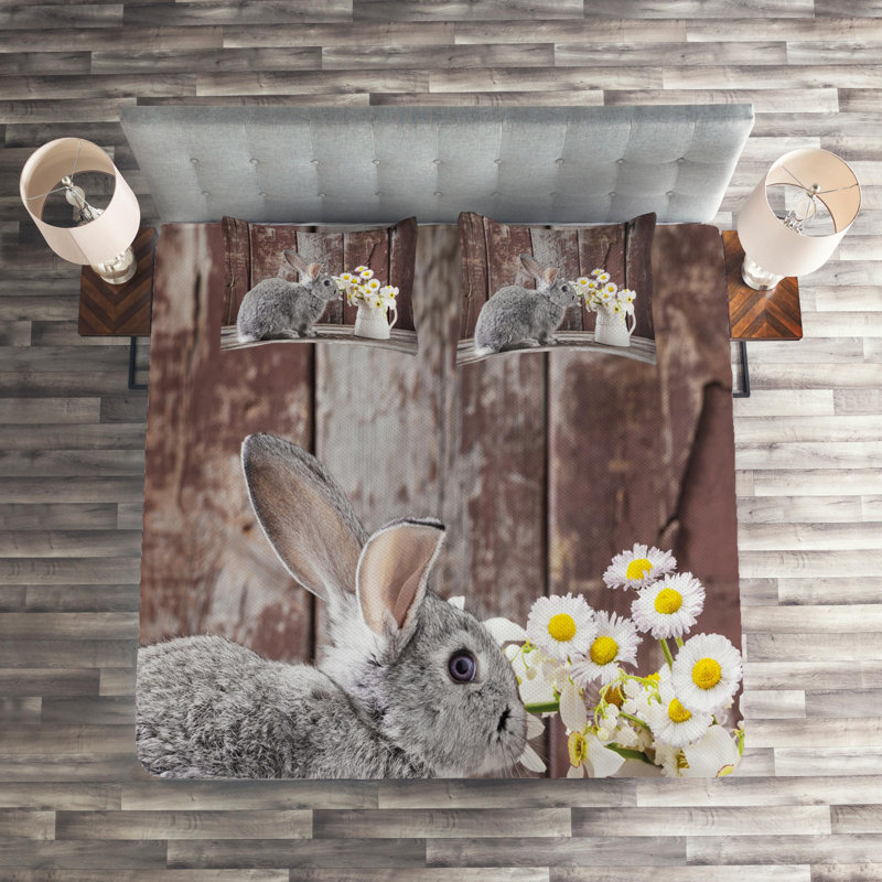 Farmhouse / Country Polyester Coverlet, King Bedspread + 2 Shams