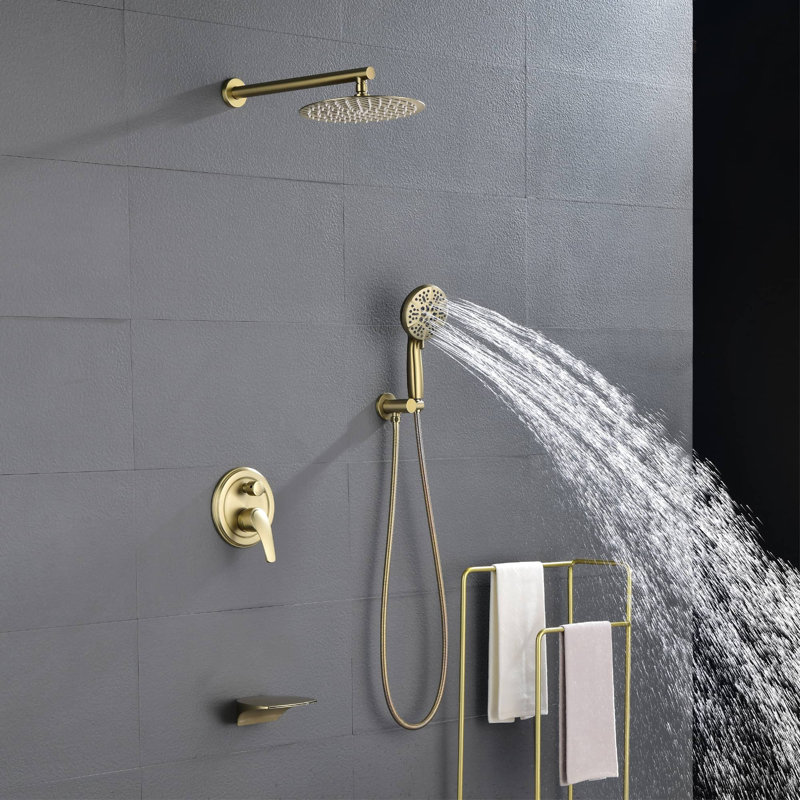 All-In-One Kit with Rough in-Valve, Brushed Gold
