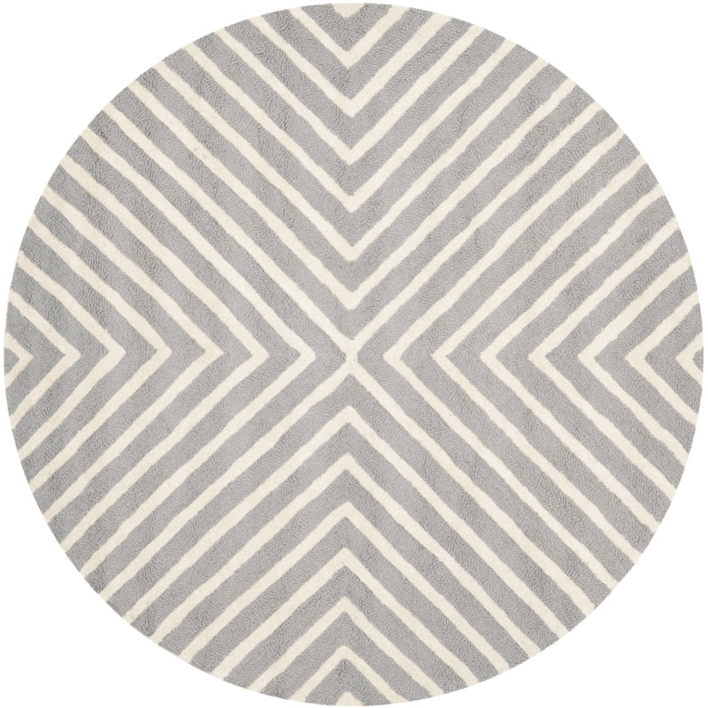 Garibald Hand Tufted Wool Geometric Rug, Round 4'