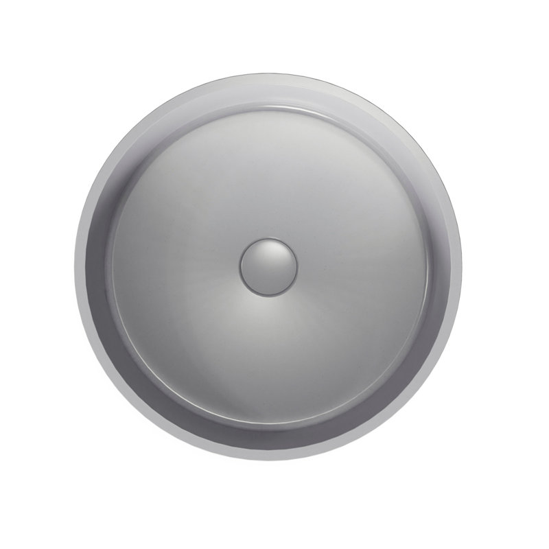 15'' Concrete Vessel Round Modern Gray Bathroom Sink