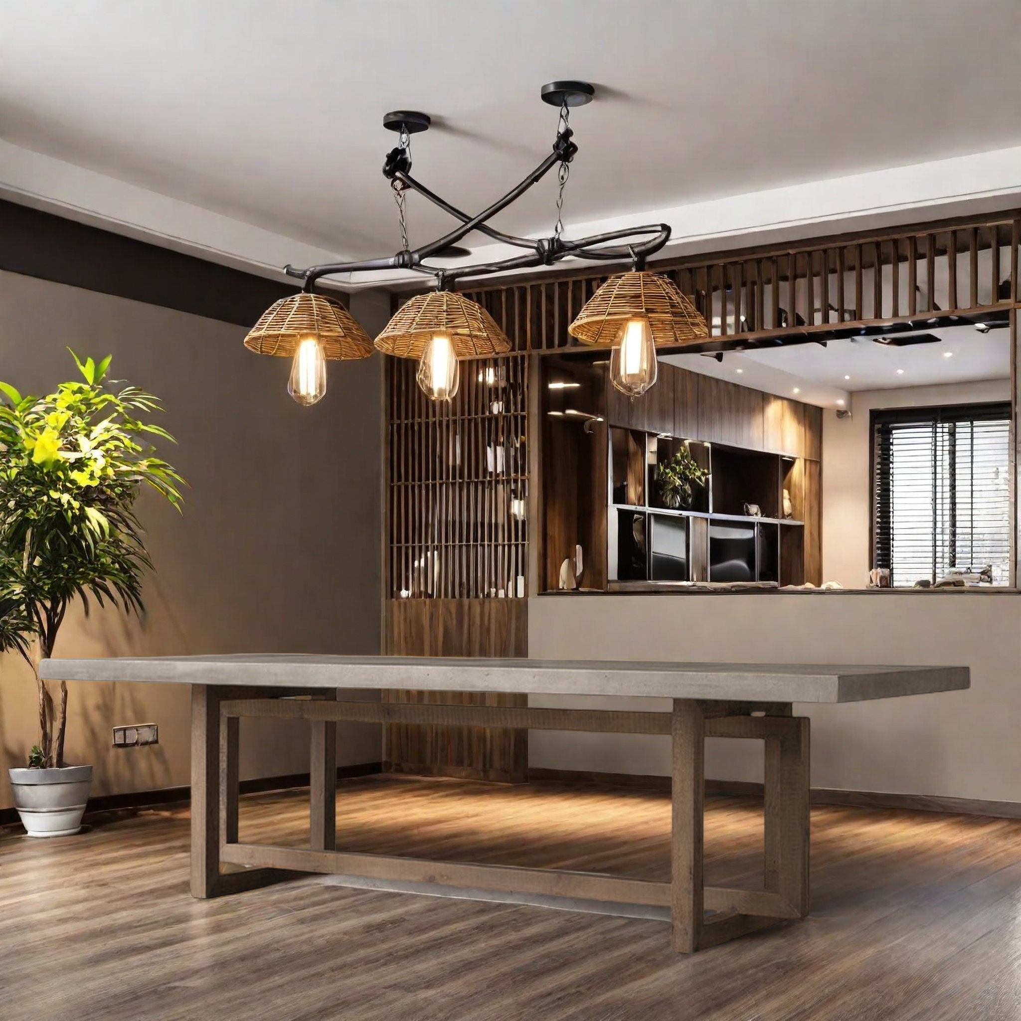 One Allium Way Cement Grey Solid Wood Rectangular Dining Table ...