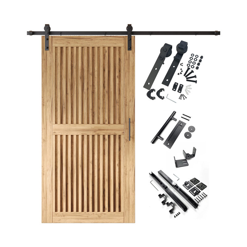 Porte de grange non assemblée et non finie avec quincaillerie d'installation sans dérivation Homacer 48 po x 80 po Homacer