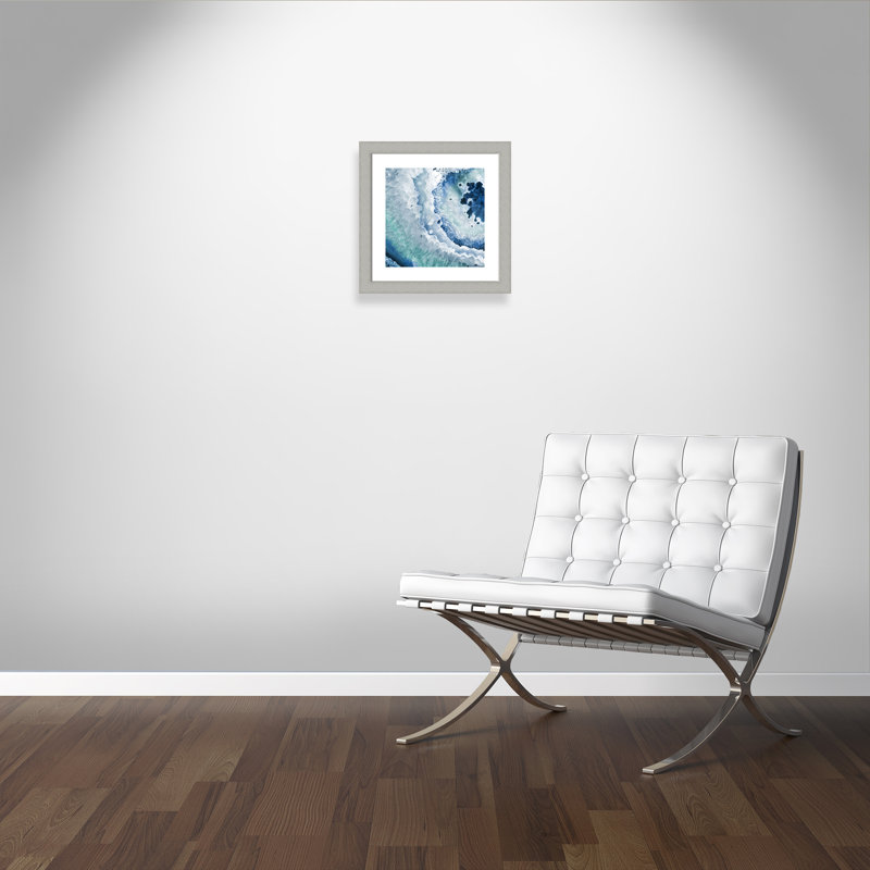 Ariana «Agate Blue And Turquoise II», reproduction d'impression encadrée, Argent brossé, H 18,5 po x l 18,5 po x P 1,25 po