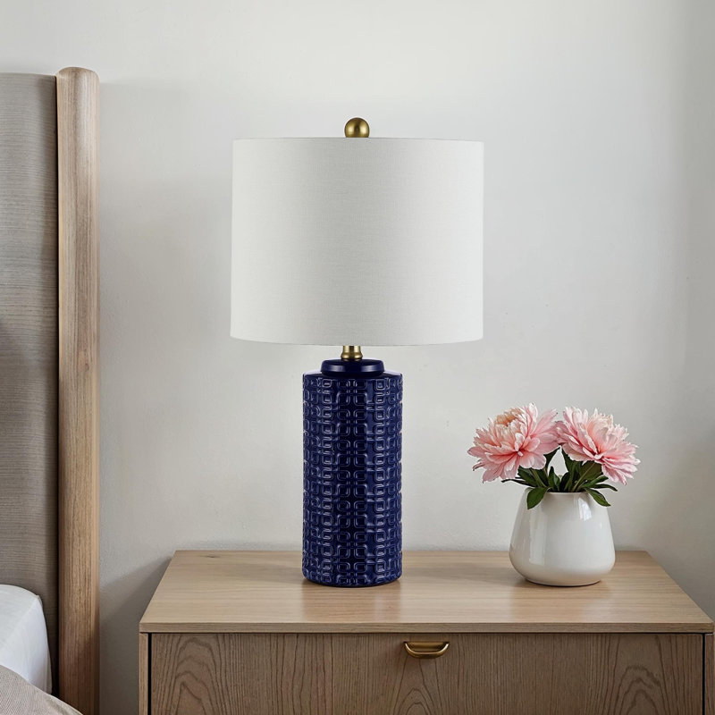 Ensemble de lampes de table en céramique Henrietta , Bleu marine