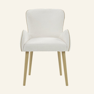 Ensemble de 2 chaises d'appoint Qwin Beige Boucle & Oak