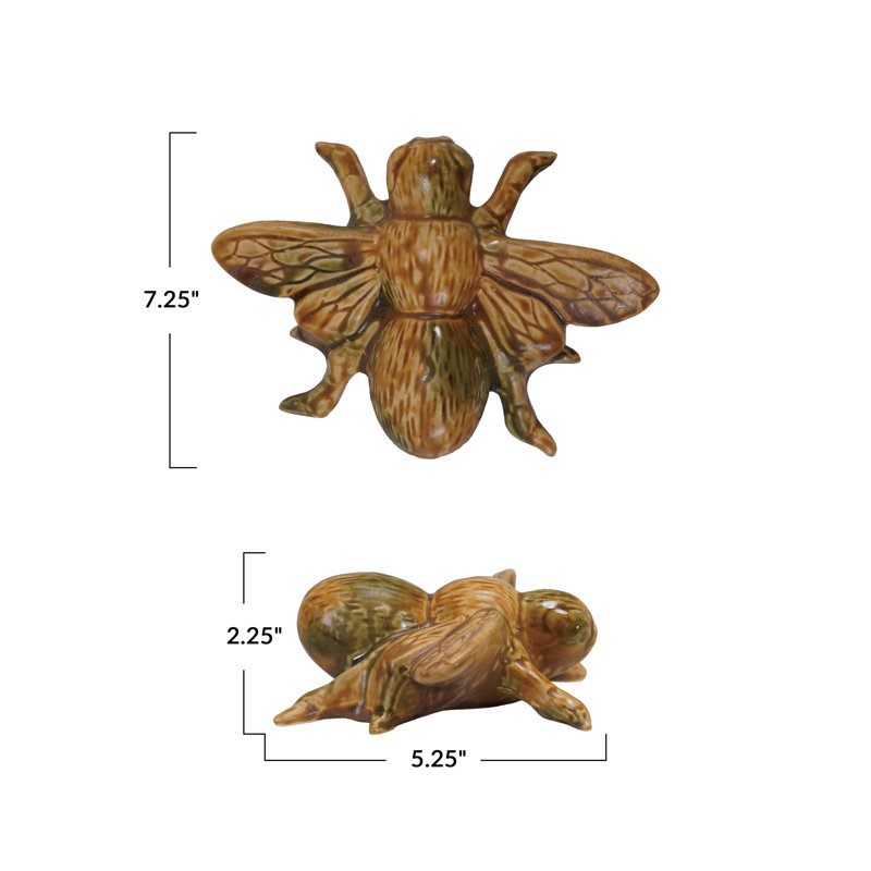 Multicolore abeille décorative en grès avec glacis réactif