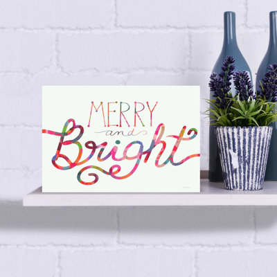 Merry and Bright 1 Piece Wrapped Canvas Wall Art