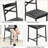 22" Counter Height Bar Stools Set of 4, PU Seat, Metal Frame, X-Back for Kitchen Island, Black-1864570064-1864570067-1864570062