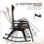 2 chaises berçantes d'extérieur, chaise berçante pliable à gravité zéro avec coussin, porte-gobelet et téléphone, brun. Fabrication robuste en métal, composant de tissu respirant. Étapes d'assemblage instantané 2 sièges, inclinable
