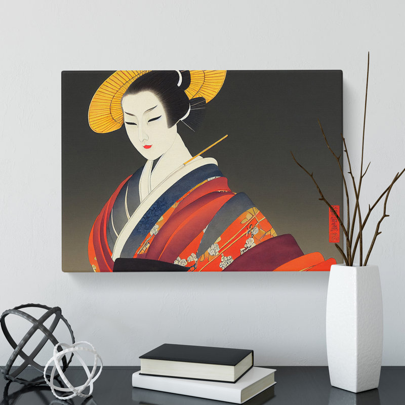 Desirable Geisha - Wrapped Canvas Print, 40cm H x 60cm W x 3cm D