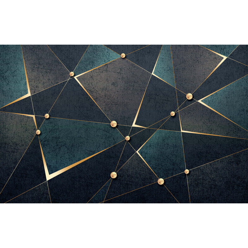 Papier peint amovible d'aspect géométrique triangulaire et trapézoïdal, L 49 po x l 75 po