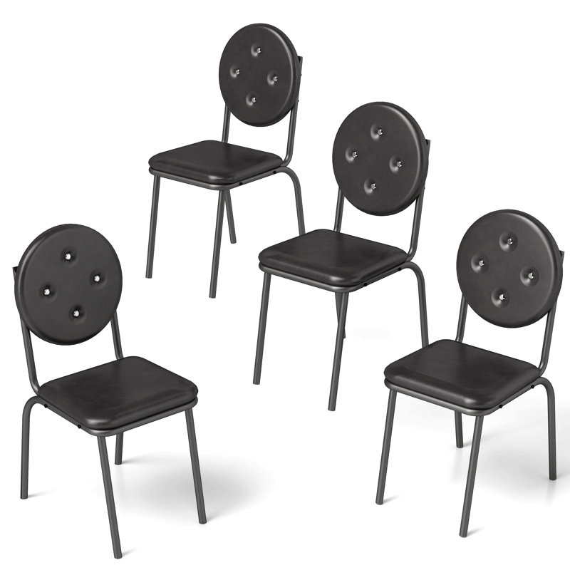 4 tabourets de bar, chaises de salle à manger en similicuir avec surface imperméable et pieds en métal, faciles à assembler