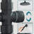 Black Freestanding Rainfall Tub Faucet System Set Floor Mounted Bathtub Faucet