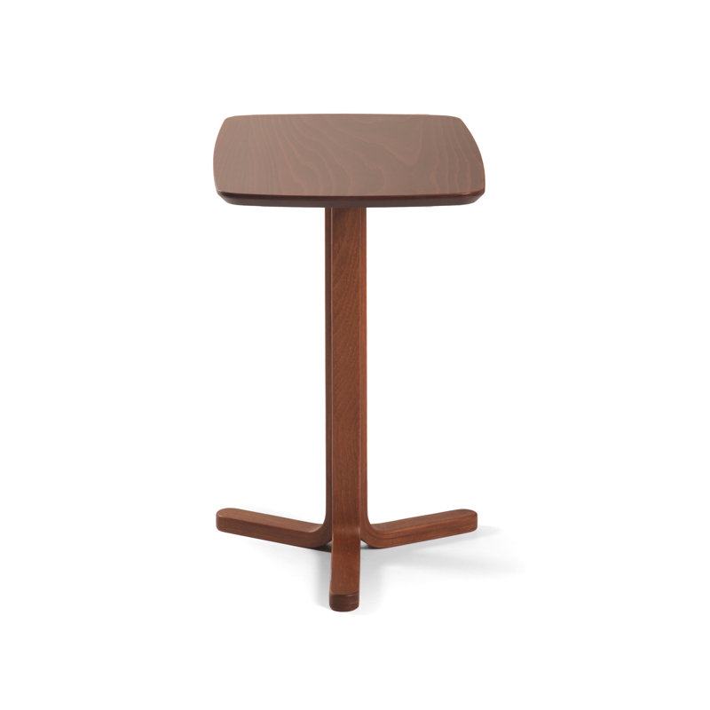 Yanki Solid Wood End Table, Light Walnut