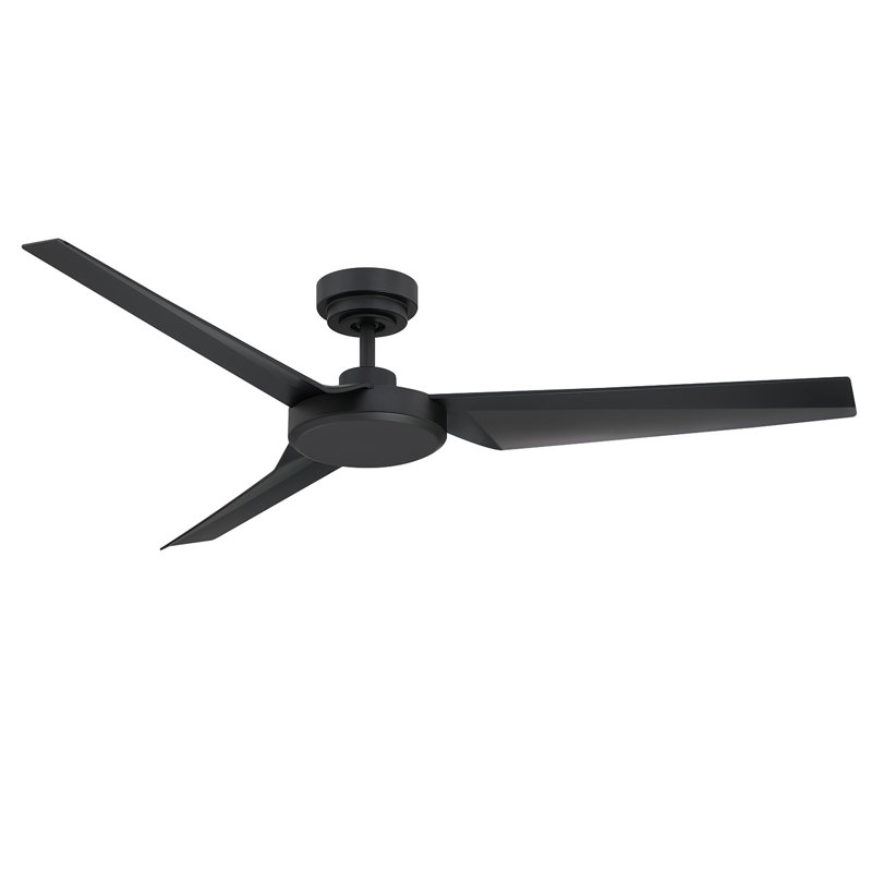 Ventilateur de plafond standard 52 pouces à 3 pales avec télécommande, Noir