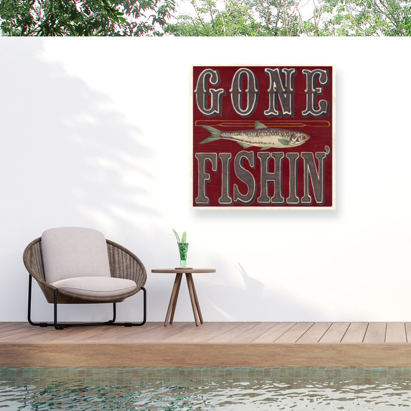 Toile d'extérieur «Cabin Life V» par Villa Erica Vess, H 14 po x l 14 po x P 1,5 po