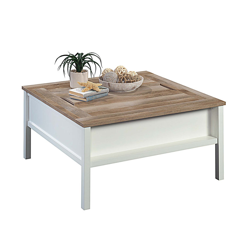 Table basse avec table de jeu et finition blanche
