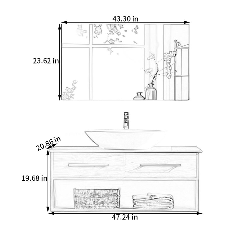 Log style rest room bathroom cabinet