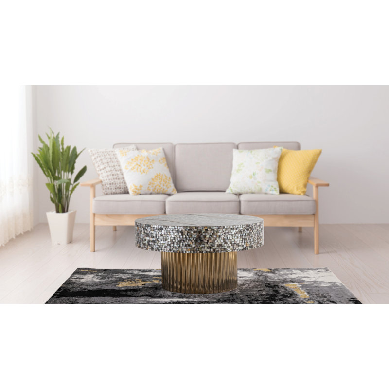Table basse T 1207-32 avec plateau en nacre