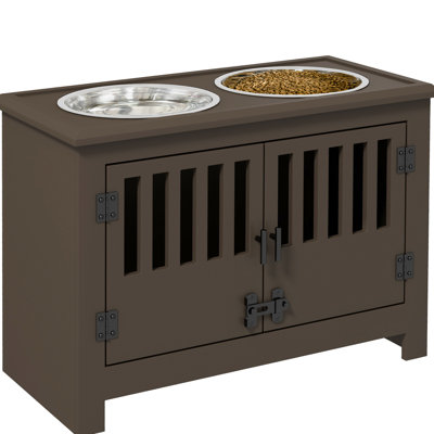 Elevated Pet Bowls With Cabinet Storage. 37l Capacity. Facilitates Better Feeding For Canines. Suitable Big Dogs Large Stand. Capacity Cabinet. Enhances Experience. Suited
