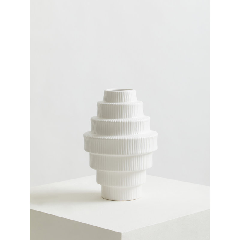 Antonietto Earthenware Table Vase, 26cm H x 18cm W x 18cm D, White