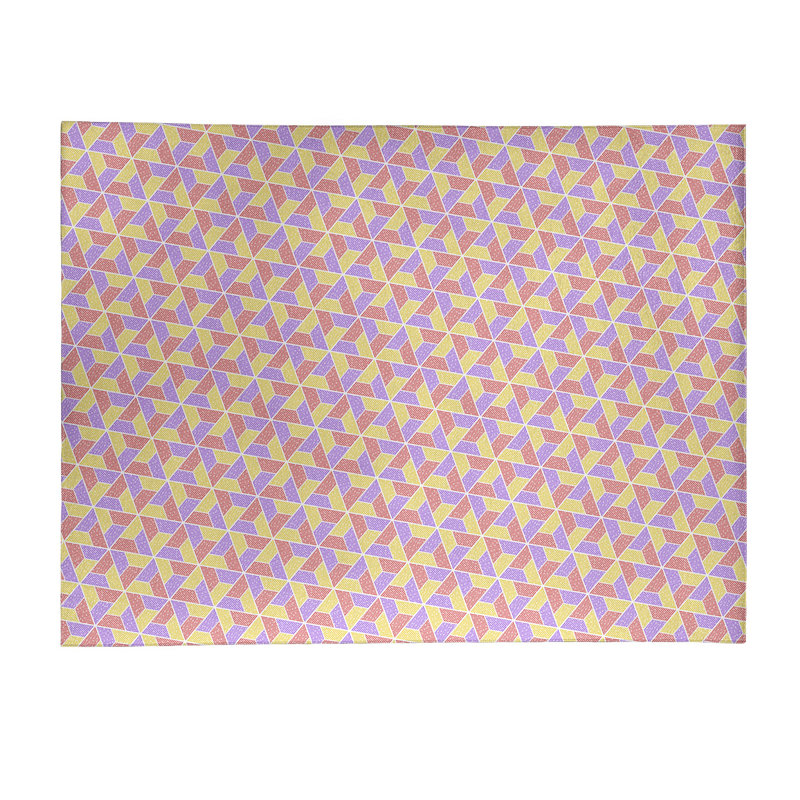 Tapis jaune/orchidée/saumon surface, Rectangle 2 pi x 3 pi