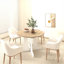 Table de salle à manger ovale en bois massif et manufacturé pour les réunions de style campagnard avec finition blanche classique et rallonge extensible, pour 4 à 6 personnes