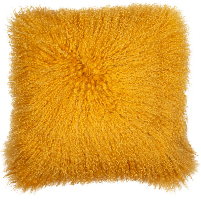 Canales Square Throw Cushion, Mustard