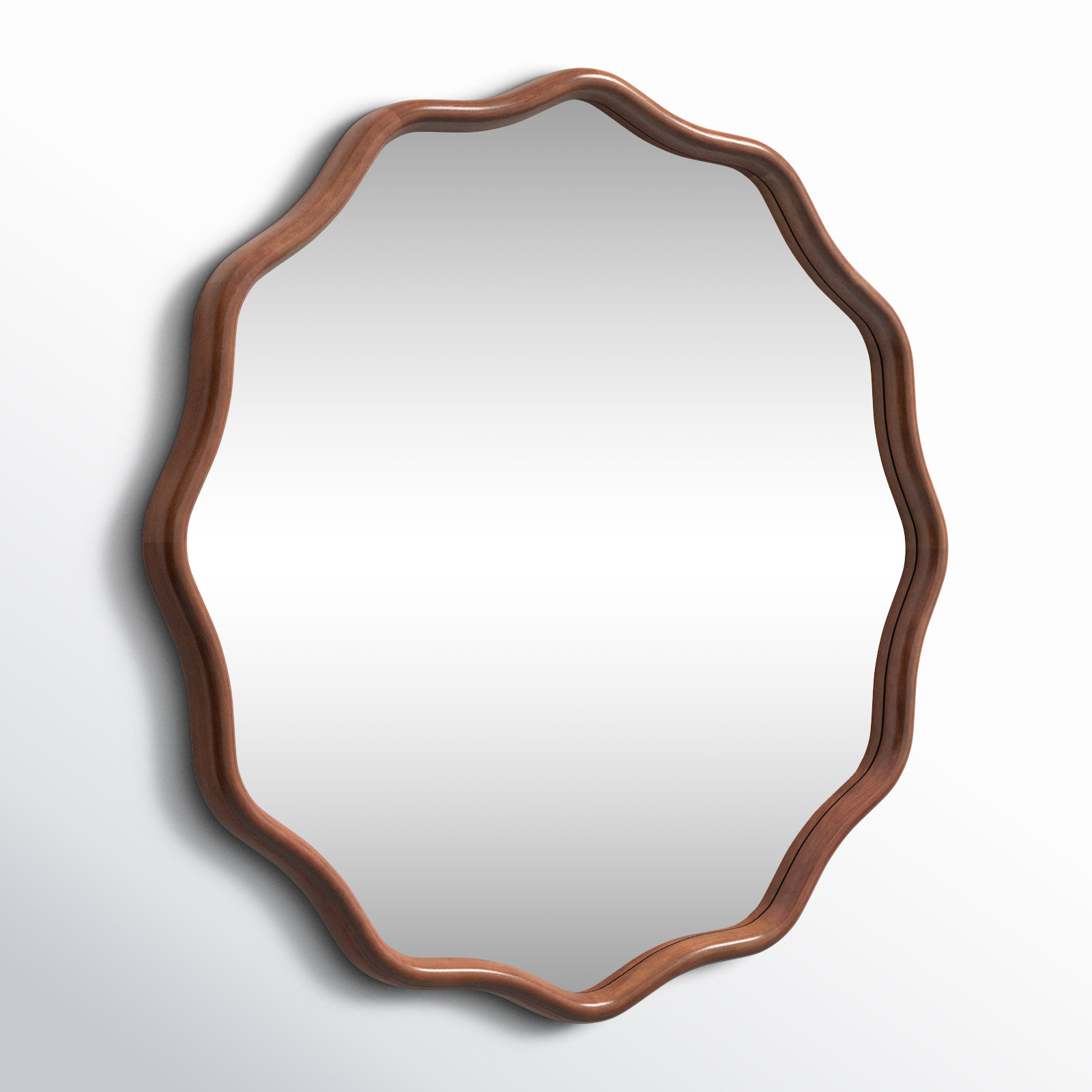 30" Solid Wood Accent Mirror, Brown, 30" x 30"