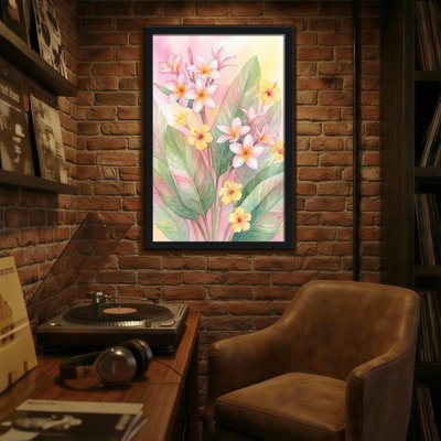 Plantes et fleurs fleurs roses et jaunes avec des feuilles vertes