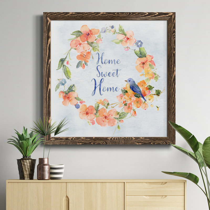 Coral Fantasy I - peinture sur toile encadrée, H 27,5 po x l 27,5 po x P 1,5 po, Cadre noyer