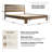 Queen Size Bed Frame with Headboard & Footboard Solid Wood Platform Bed, Central Metal Legs, 12 Sturdy Slatted Base, Easy Assembly, No Box Spring Needed, Anti-Noise & Slip-Free, Walnut Finish-1122935827-1122935839