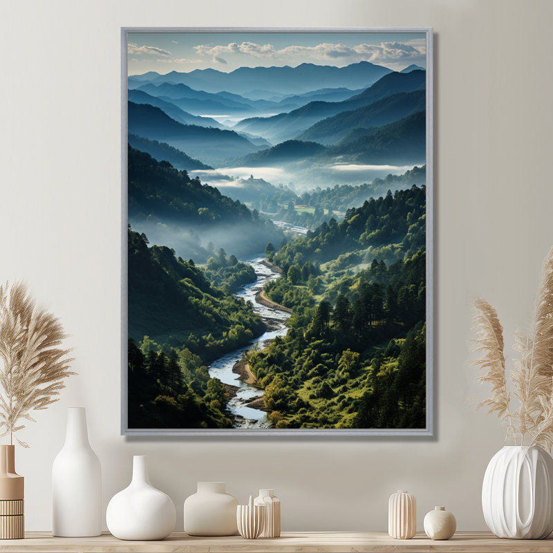 États-Unis, Great Smoky Mountains & Rivers - États-Unis, art mural encadré, H 40 po x l 30 po, Argent argent