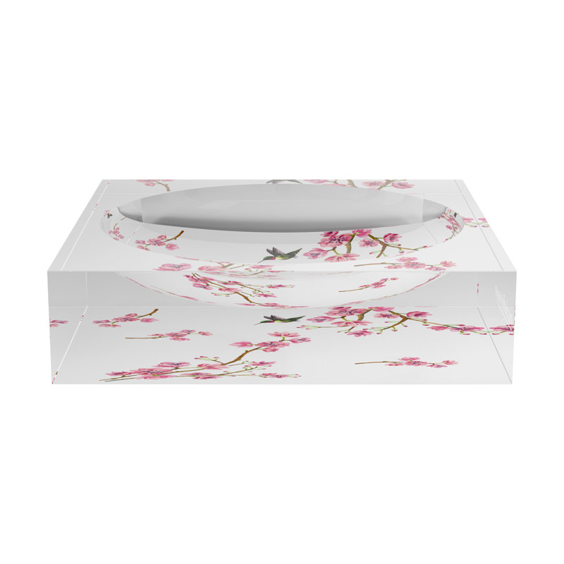 Blossom Fantasia White Acrylic Candy Catchall Dish, 6"W x 6"D x 2"H
