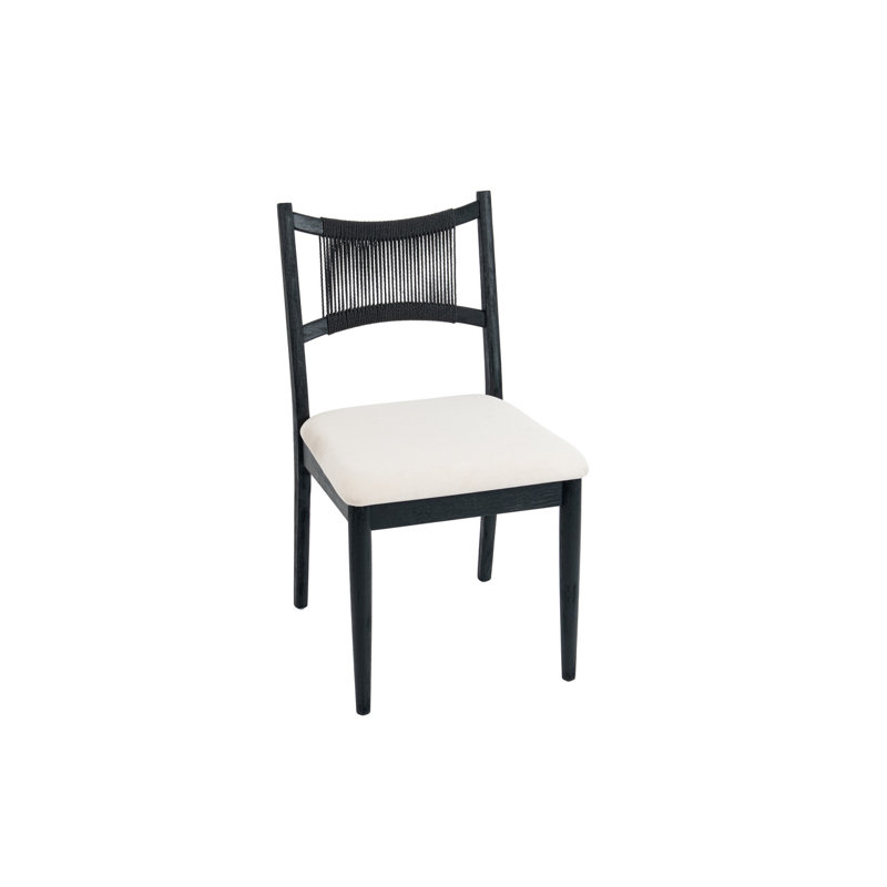 Solid Wood Dining Chairs with Woven Back