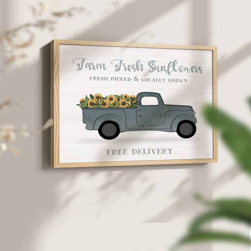 Farmers Market Truck -Framed Print - Restickable, H 8 po x l 10 po, Naturel