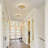 Bora Modern Flush Mount Ceiling Light With Clear And Green Textured Glass Shade-1675236105