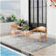 Holiday - Ensemble de chaises d'appoint modernes 2 pièces avec table basse - Ensemble de canapé en PP et à cadre en acier brun abricot, sièges rembourrés pour le salon, le salon et le balcon (2 chaises + 1 table)-2010582030
