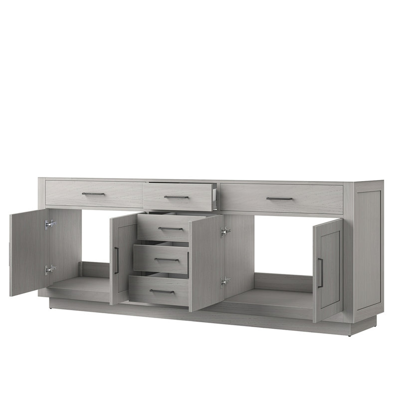 Meuble-lavabo double en chêne blanc 84 po X P 22 po D