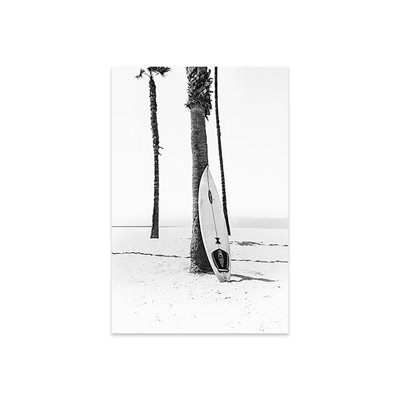 Planche de surf en noir et blanc par Sissi & Seb - impression sans cadre