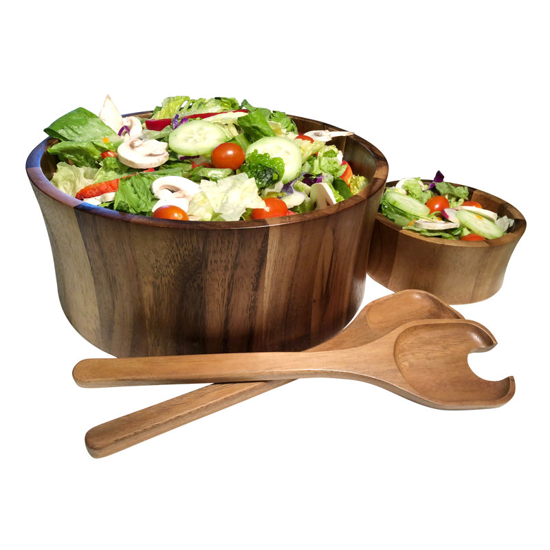 World Menagerie Kalmar Wood Salad Bowl, 4" H x 10" W x 10" D