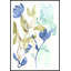 «Cobalt and Olive Bouquet I» par Jennifer Goldberger - peinture encadrée-447972856-471428169