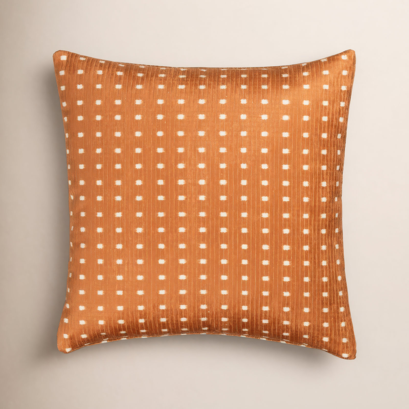 Grid Throw Pillow, Feather, Square 22", Orange