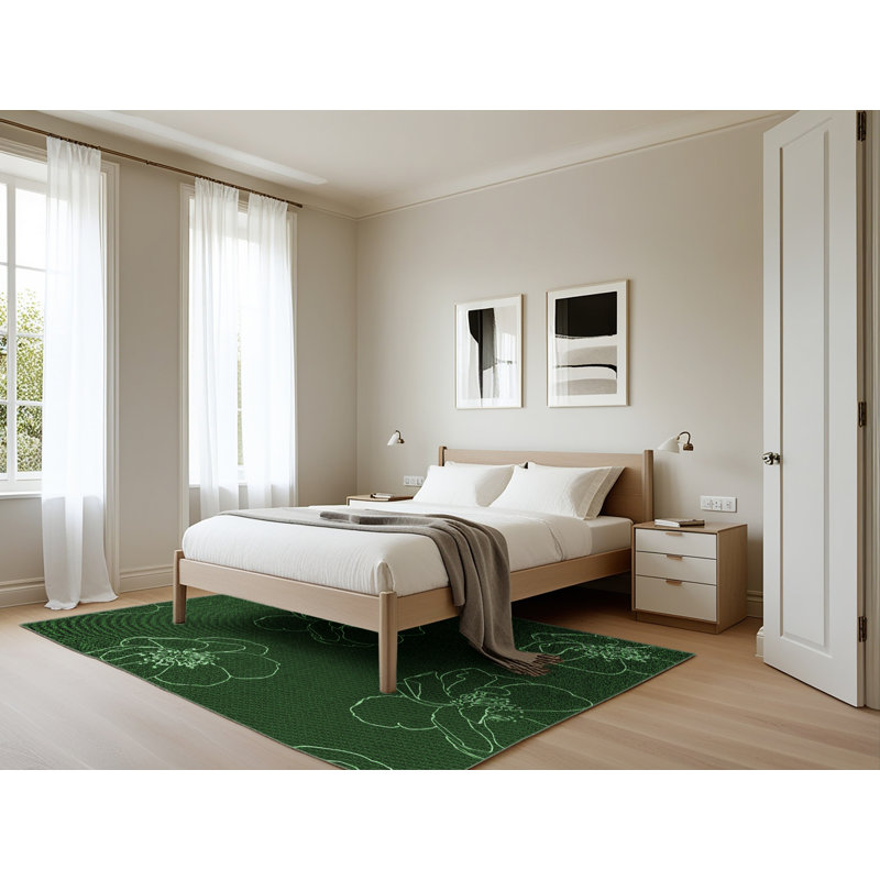Floral Indoor Rug, Rectangle 5' x 7'