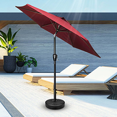 Parasol de jardin d'extérieur de 7,5 pi avec 6 boutons inclinables / manivelle, 6 nervures robustes pour le jardin, la terrasse, la cour et la piscine