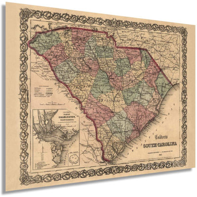 " 1865 Map Of South Carolina "