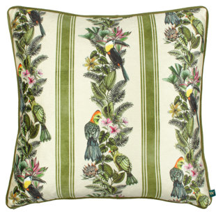 Leilani Floral Green Square Cushion
