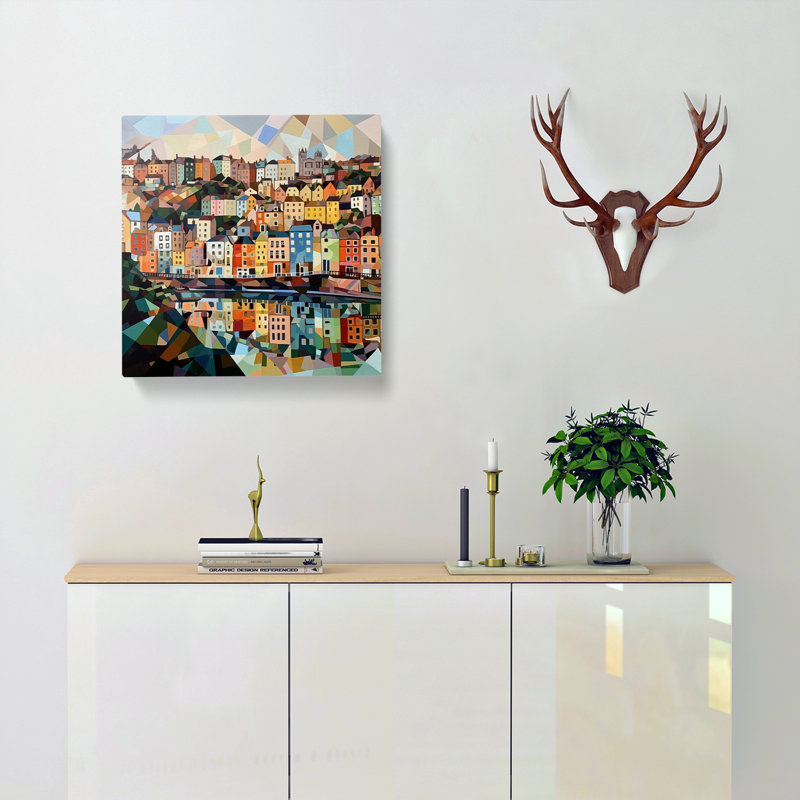 Modern Wall Art - Wrapped Canvas - Framed Print, 50cm H x 50cm W x 3cm D