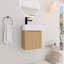 Meuble-lavabo mural de 45,7 cm (18 pouces) avec lavabo en céramique et porte simple à fermeture en douceur-1771119405